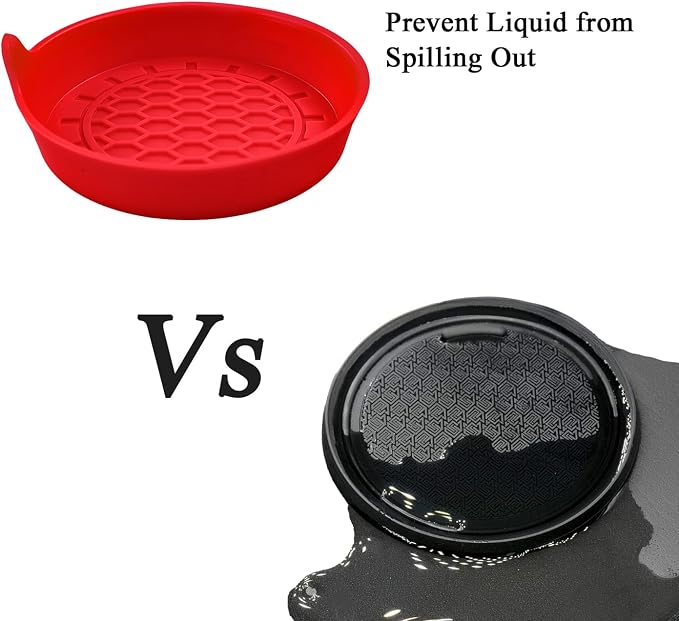 Amooca Automotive Cup Holders Universal Car Cup Coaster Waterproof Non-Slip Sift-Proof Spill Holder Car Interior Accessories 2 Pack Red