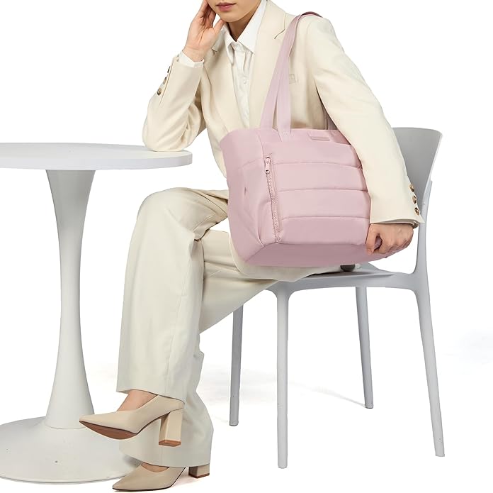 NISHEL Travel Puffy Tote Bag For Women, Ultra-Lightweight Large Tote Purse For Office Day And a Short Weekend Getaway