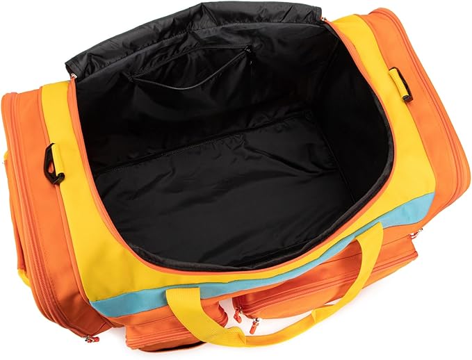 Large Kids Duffle Bag for Travel, Overnight, or Weekender, 22" inch (Orange)
