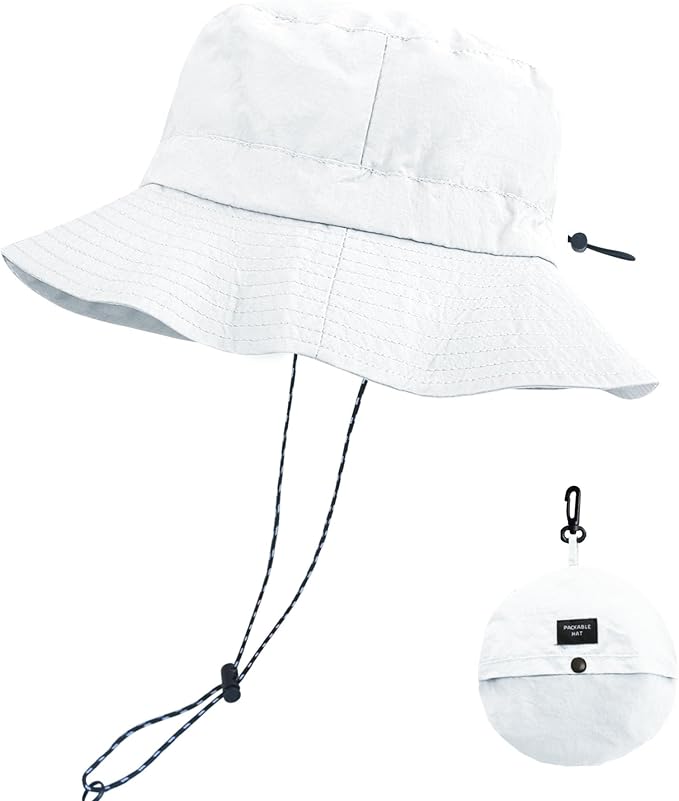 PFFY Packable Sun Bucket Hat for Men Women Outdoor UV Protection Sun Hats Waterproof Lightweight Hiking Outdoor Cap