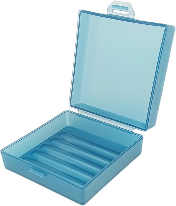 Square Soap Dishes Holder for Shower Travel Container with Lid Lightweight Waterproof Soapbox for Dr. Squatch Men's Bar for Traveling Toiletry Gym Bathroom (Light blue)