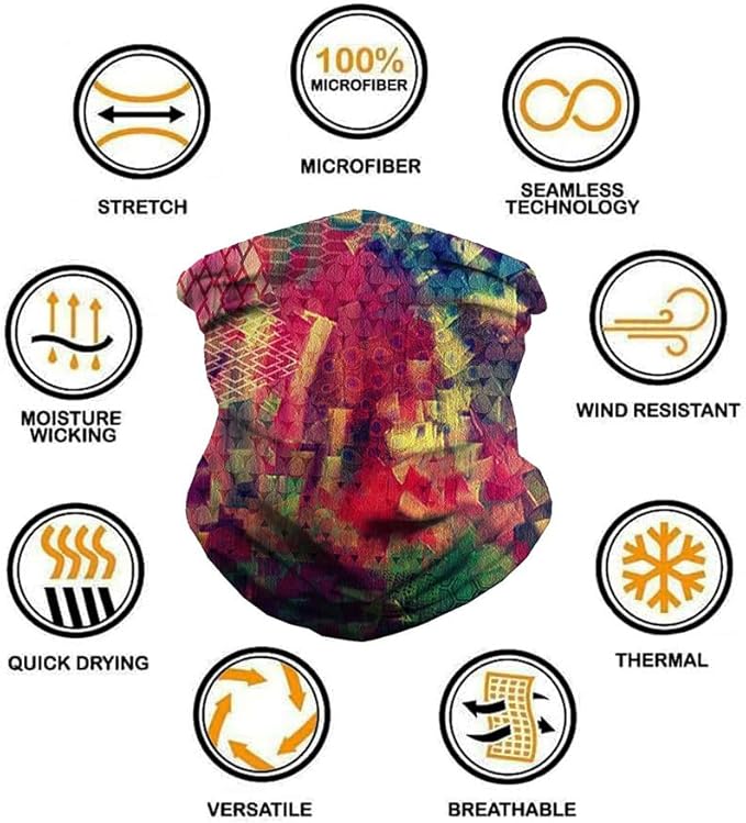 6 Pack Neck Gaiters Tube UV Face Mask Bandana Balaclava Shiesty Magic Scarf Headwear Headbands Wraps for women