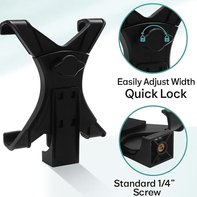 Acuvar Universal Tablet Tripod Mount Holder, Adjustable Stand Adapter for iPad, Samsung Galaxy Tab & Microsoft Surface, Fits 8-11 Inch Tablets, Tablet Holder with Remote Shutter