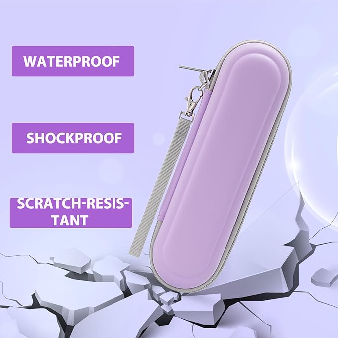 Toothbrush Travel Case for Oral B/Oral-B Pro 1000 1500 5000 7000 & Philips Sonicare 4100 1100 5300 5100 6100/iO Electric Toothbrush, Hard Protective Storage Bag (Light purple)