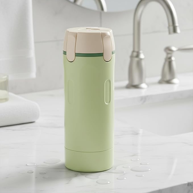 4 in 1 Travel Dispenser Bottle, Refillable Leak Proof Travel Size Bottles for Toiletries, Shampoo, Body Wash, Lotion, Conditioner (Light Green, 16.5cmx5.5cm, 30ml x 4, Plastic)
