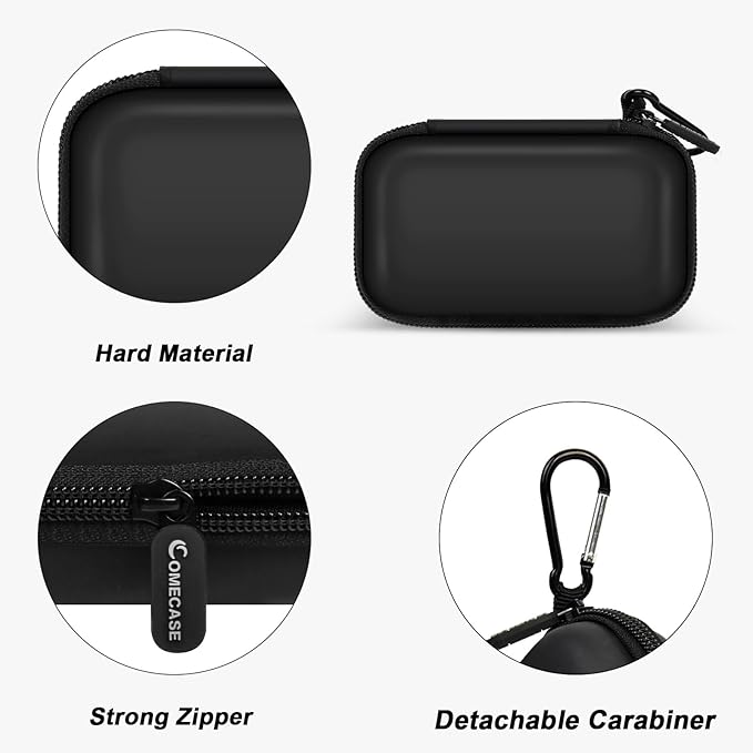 COMECASE Dual SSD Case for SanDisk Extreme Portable SSD & Extreme Pro, Hard Drive Storage Bag Fits 1TB 2TB 4TB 8TB External Solid State Drive, with 12 SD Card Slots, for Travel - Black(Box Only)