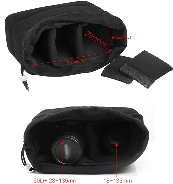 Koolertron Shockproof Camera Photo Bag for SLR TLR Camera Insert Partition Padded Case,Can be Put Directly Into the SLR Camera Bag With Freely Adjustable Compartment