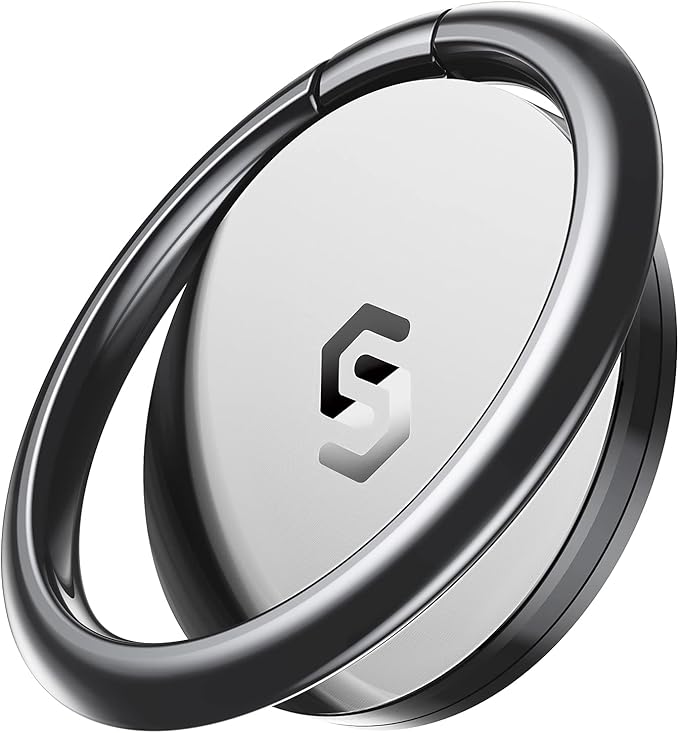 Syncwire Cell Phone Ring Holder Stand, 360 Degree Rotation Universal Finger Ring Kickstand with Polished Metal Phone Grip for Magnetic Car Mount Compatible with iPhone, Samsung, LG, Sony - Gray