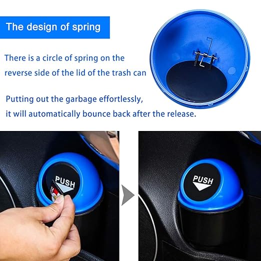 Small Automotive Cup Holder Garbage Can (Gray-2pcs)