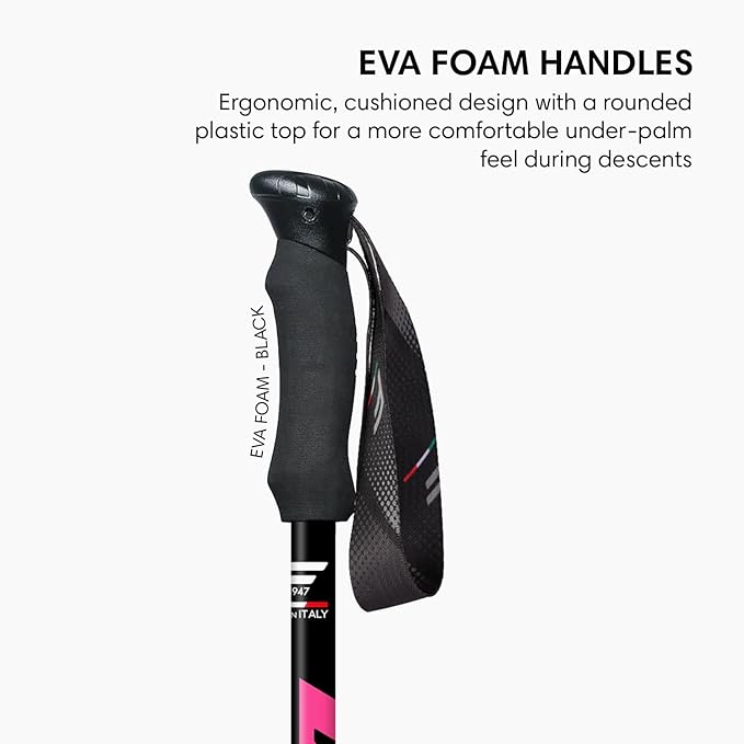 Fizan Compact 3 Trekking Poles – 5.6 oz Ultralight, Backpacking, Thru Hiking Poles, Adjustable, Collapsible, Customized Fit, EVA Grips, Aluminum Walking Sticks (Compact 3)