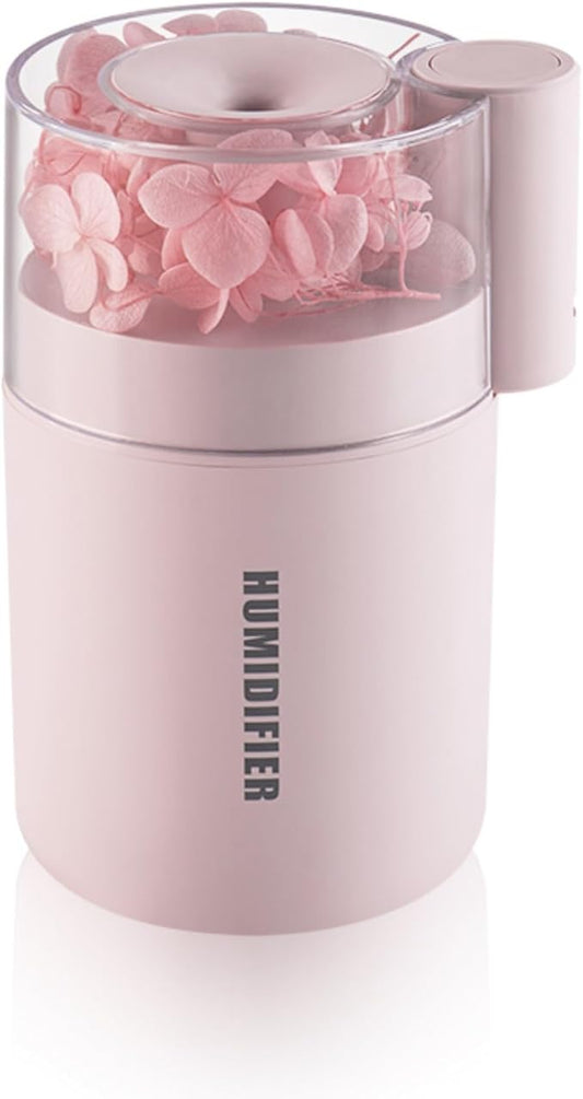 Portable Mini Humidifier, 180ml USB Small Humidifier for Bedroom, Car, Office Desk, Travel & Indoor Plants, 2 Mist Modes, Super Quiet (C-Pink)