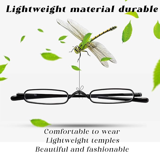 Viseng Slim Mini Metal Reading Glasses Compact Lightweight Portable Readers with Glasses Case for Reading Case,Black+Gray+1.0