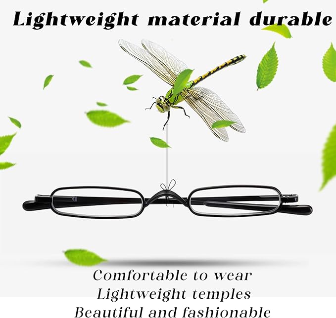 Viseng Slim Mini Metal Reading Glasses Compact Lightweight Portable Readers with Glasses Case for Reading Case,Black+Gray+3.0