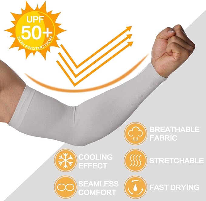 4-Pairs Arm Sleeves for Men and Women - Tattoo Cover Up - Cooling Sports Sleeve for Basketball Golf Football