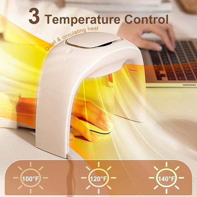 Heated Mouse Pad Hand Warmer Super Quiet, 110v 100w Desk Mouse Pad Hand Warmer, Personal Desk Heater Energy Efficient Ceramic Office with Thermostat Low Wattage - White