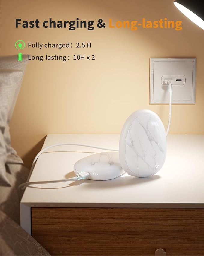 Hand Warmers Rechargeable 2 Pack, AI Temperature Control Electric Handwarmers, Stone Shape Portable Pocket Heater, Great Gift for Christmas Hunting, Golf, Camping Black