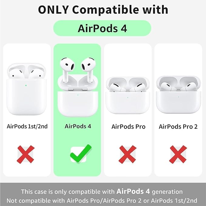 for Airpods 4th Case Cover, Come with Cleaner Kit,Soft Skin Silicone Case Cover with Keychain, Full Protective Case for Men and Women, Compatible with AirPods 4th Generation Case,Ocean