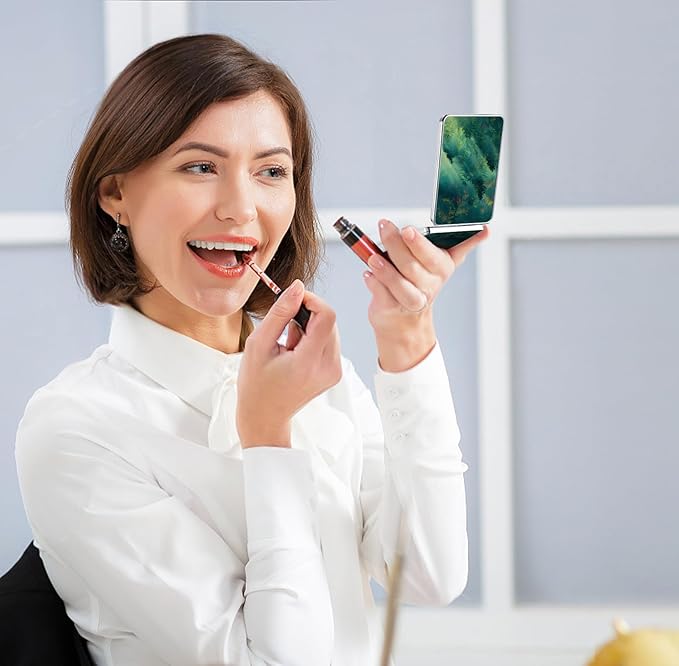 Pocket Mirror, Small Travel Mirror with Magnification, Portable Double-Sided Magnifying Cosmetic Mirror for Daily (Forest)