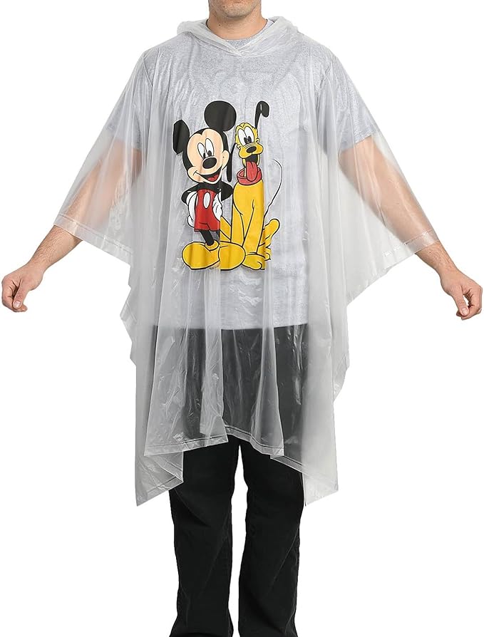 Disney Minnie Mouse Mickey Mouse Pluto Daisy Duck Rain Poncho Hoodie Unisex Adult