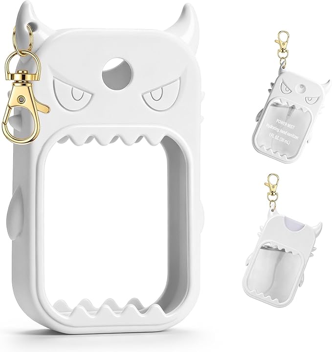 JAMIEWIN Spray Hand Sanitizer Silicone Case Compatible with Touchland Hand Sanitizer 1 FL OZ Holder Accessory with Keychain