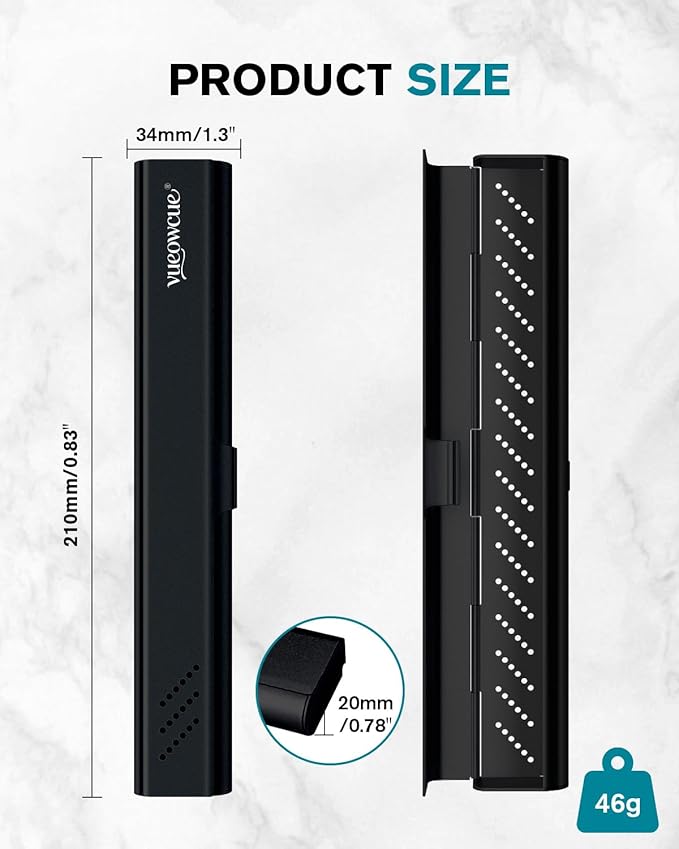 Toothbrush Case Cover for Traveling, Aluminum Toothbrush Holder for Manual Toothbrush + Mini Toothpaste, Portable Tooth Brush Storage Box for Camping Business Trip-Black (1 Pack)