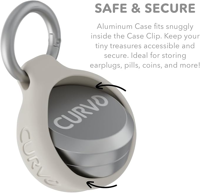 CURVD Premium Carrying Case Durable Travel Keychain Container, Medicine Pill Organizer, Travel Pill Box, Small Waterproof Holder for Pills, Earplugs, Compatible with Loop, Vibes & Eargasm