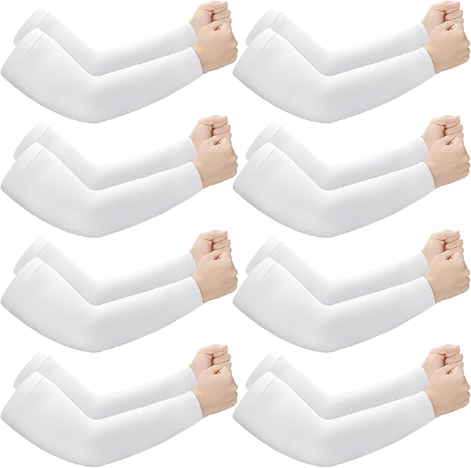 Janmercy 8 Pairs Elderly Skin Thin Protector Sleeves Bruise Abrasions Protective Arm Sleeve