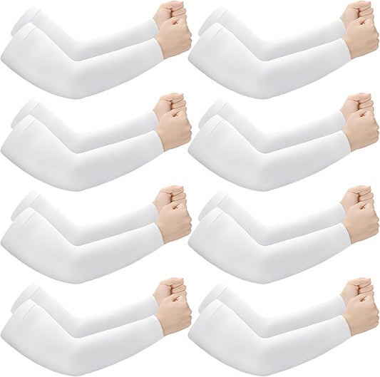 Janmercy 8 Pairs Elderly Skin Thin Protector Sleeves Bruise Abrasions Protective Arm Sleeve