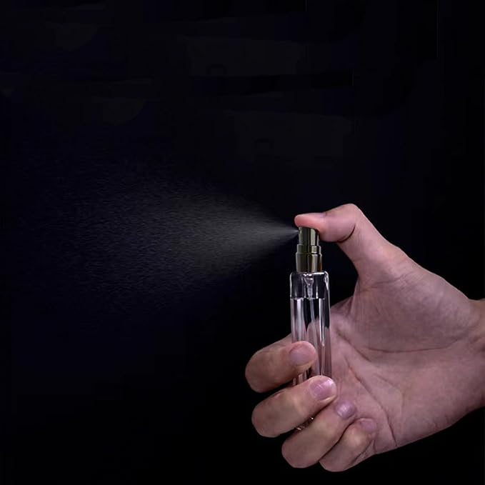 8PCS 20ml Perfume Spray Bottle, Mini Portable Travel Glass Square Spray Bottle,Small Fine Mist Spray Bottle, Refillable Glass Spray Bottle, Sample Spray Bottle (Black, 20ml)