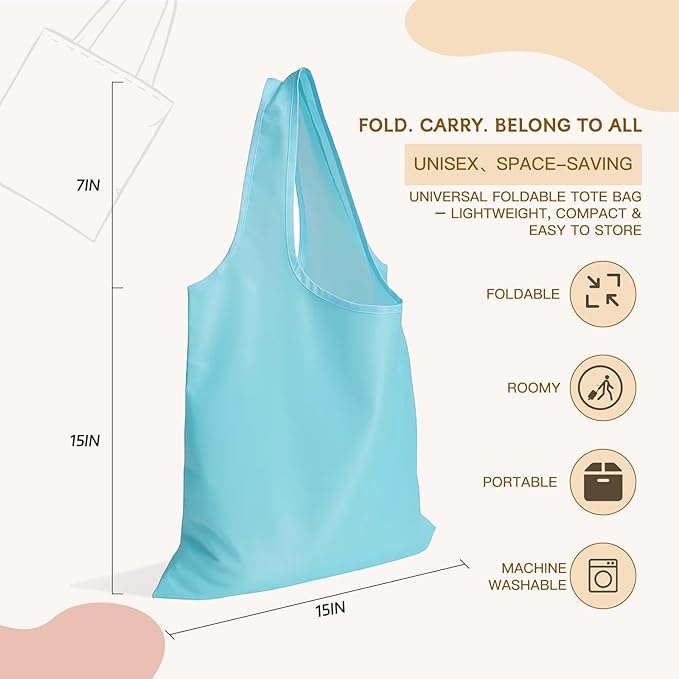 2 Pack Foldable Shopping Bag, Waterproof Reusable Grocery Tote Bag Holder,Nylon(Black)