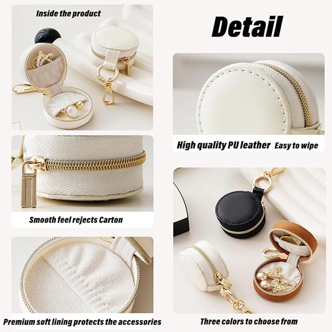 Jewelry Ring Holder Keychain - Portable Travel Sports Ring Keeper Case - Mini Small Versatile Carrying Display Storage Organizer Box With Key Chain (Black)