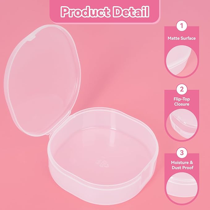 10-Pack Cotton Round Holder Travel Case, Portable Cotton Pad Holder with Snap Lids, Compact Toner Pad Travel Case for Makeup Remover Pads, Skincare Organizer for Purse, Gym, Bathroom