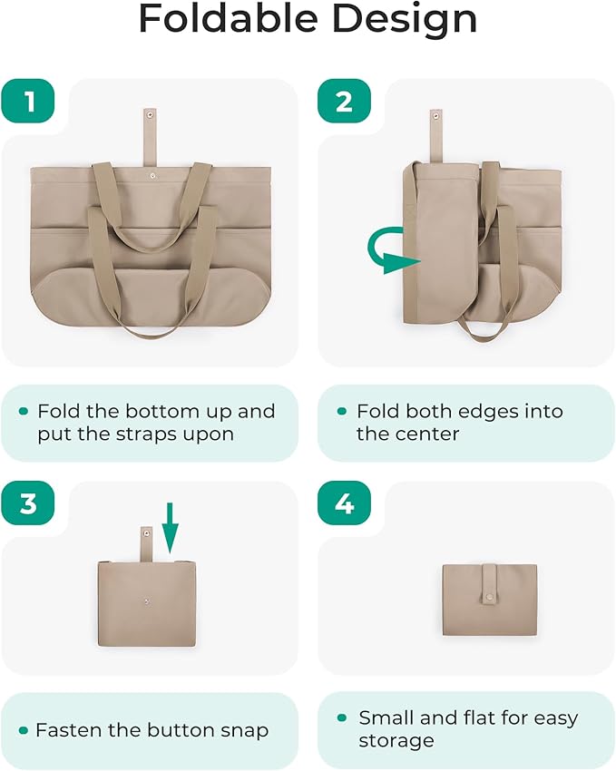 BAGSMART Tote Bag for Women, Foldable Tote Bag With Zipper Travel Shoulder Bag Handbag for Work