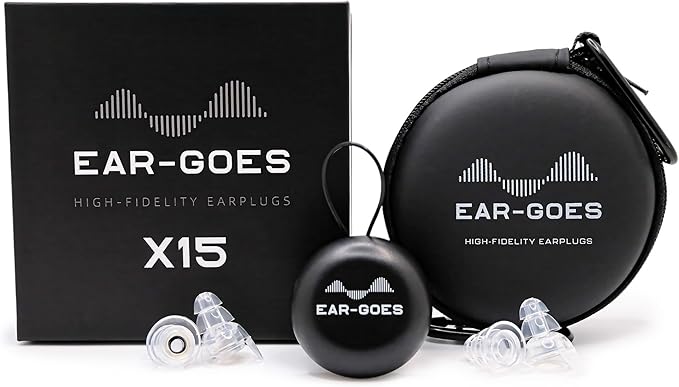 X15 High Fidelity Earplugs – Reusable Hearing Protection with Two Sizes – Concerts, Festivals, Musicians, and Motorcycles – 15 dB Noise Reduction – Premium Sound Quality