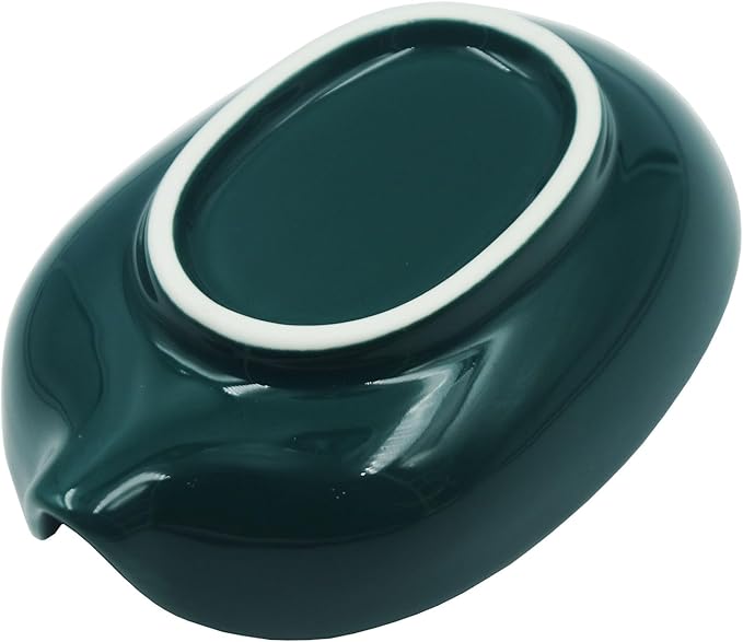 Ceramic Soap Dish, Leaf Shape Self Draining Soap Holder, Sponge Holder, for Shower,Bathroom,Kitchen Sink Organizer (Green Leaf)