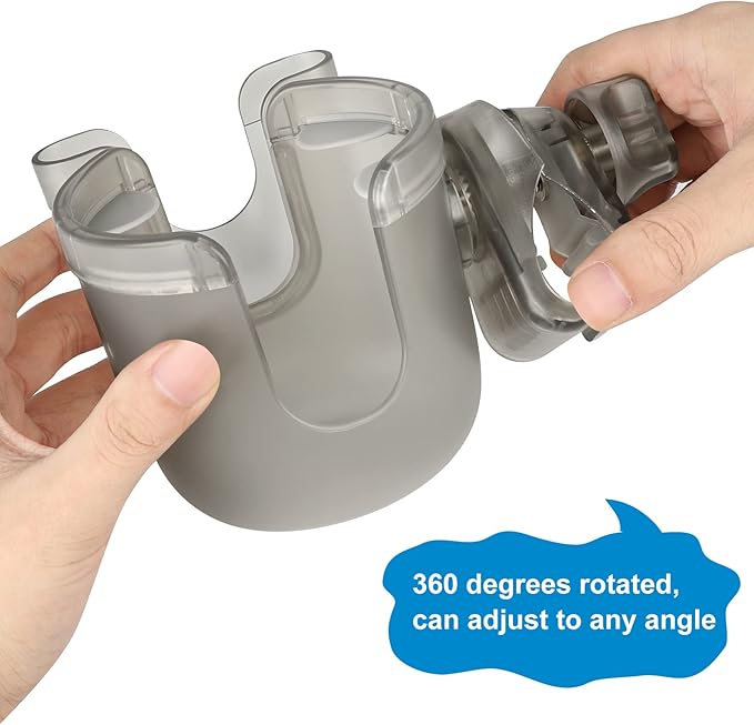 Accmor Stroller Cup Holder with Phone Holder, Bike Cup Holder, Universal Cup Holder for Uppababy Nuna Doona Strollers, 2-in-1 Cup Holder for Walker, Wheelchair, Scooter