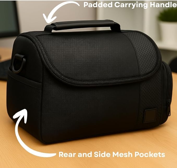 Large Padded Camera Bag with Shoulder Strap – DSLR & Mirrorless Camera Carrying Bag, Lightweight Protective Crossbody Camera Bag