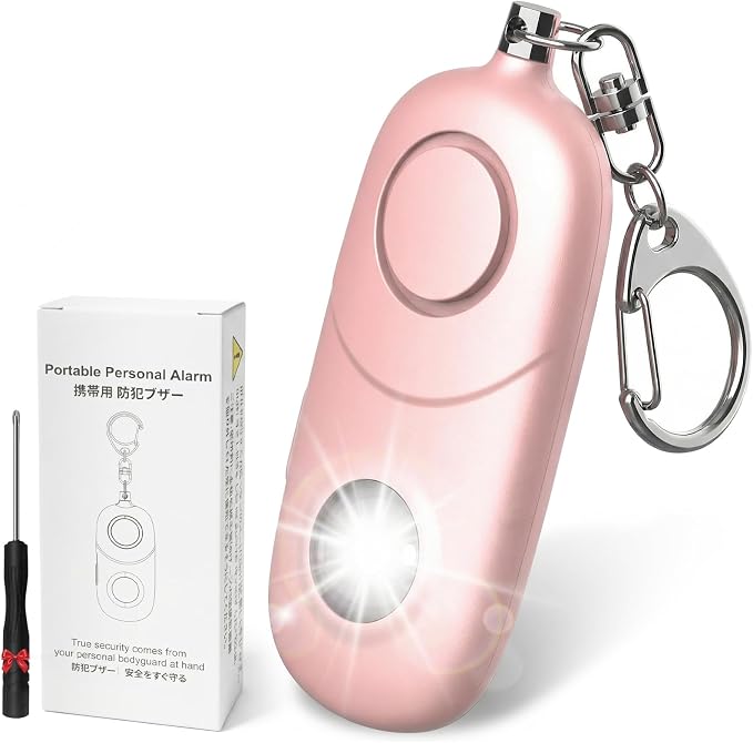 Personal Alarm for Women Keychain Alarm: Qoosea 135dB Emergency Keychain Siren with Strobe Light Loud Siren for Women Kids Students Seniors Emergency Self-Defense for Night Sports