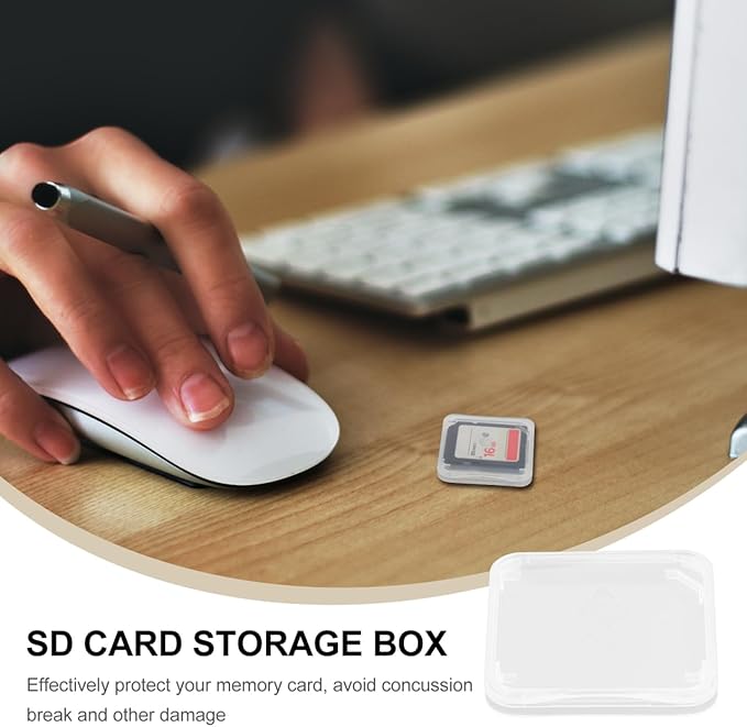 iplusmile 100 Pack Transparent Card Holder Cases Compact Plastic Storage Boxes for Memory Card Protection and Organization 1.41X1.41X0.13 Inch Each
