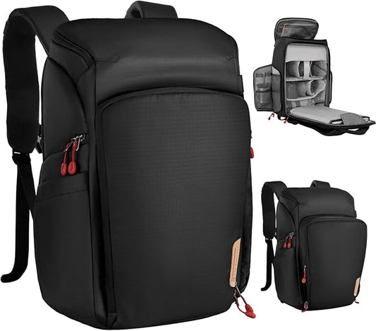 K&F CONCEPT Professional Camera Backpack, Large Photography Backpack Expandable to 25L, Quick Access&Water Resistant Camera bags with Rain Cover&Tripod Holder for Canon/Nikon/Sony/DJI/DSLR Mirrorless