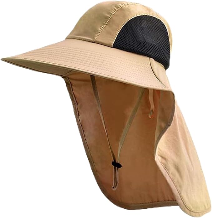 Sun Hat for Men Women with Neck Flap,UPF 50+ UV Protective Hiking Fishing Hats,Wide Brim Sun Hat for Women&Men