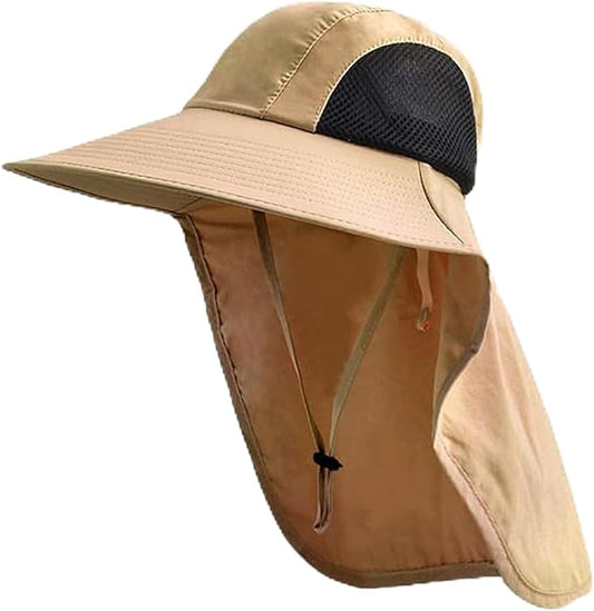 Sun Hat for Men Women with Neck Flap,UPF 50+ UV Protective Hiking Fishing Hats,Wide Brim Sun Hat for Women&Men
