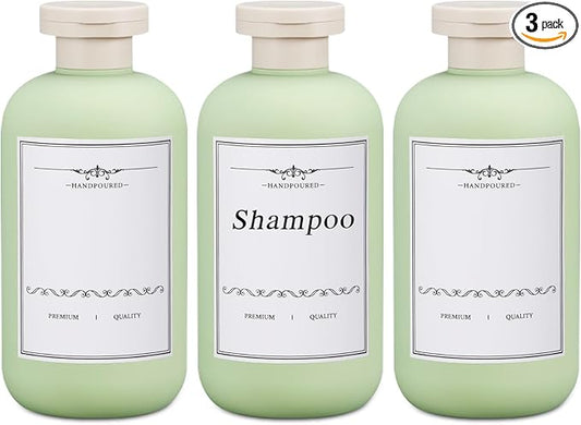 10oz Travel Shampoo Bottle, Empty Plastic Squeeze Bottles with Flip Cap, Lotion Container for Toiletries Travel Size Shampoo and Conditioner (3 pack green)