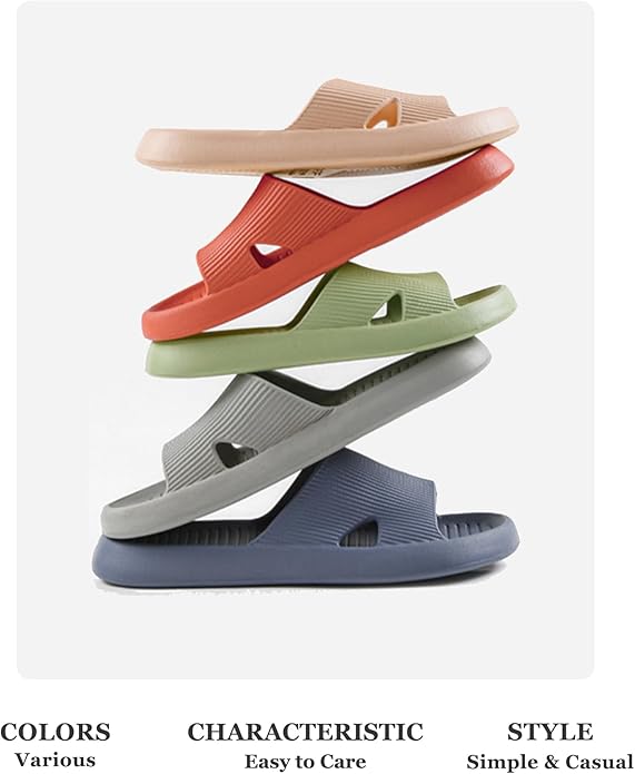 Anmerl Shower Shoes for Men and Women, Soft Lightweight Quick-Drying & Non-Slip House Slippers Slides for Bathroom, Pool, Beach, Indoor & Outdoor
