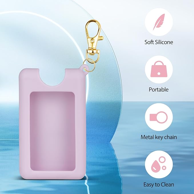 VANEST Silicone Case Compatible with Noshinku Pocket Hand Sanitizer, Protective Case with Keychain for Refillable Travel Size, Hand Sanitizer Spray Accessory
