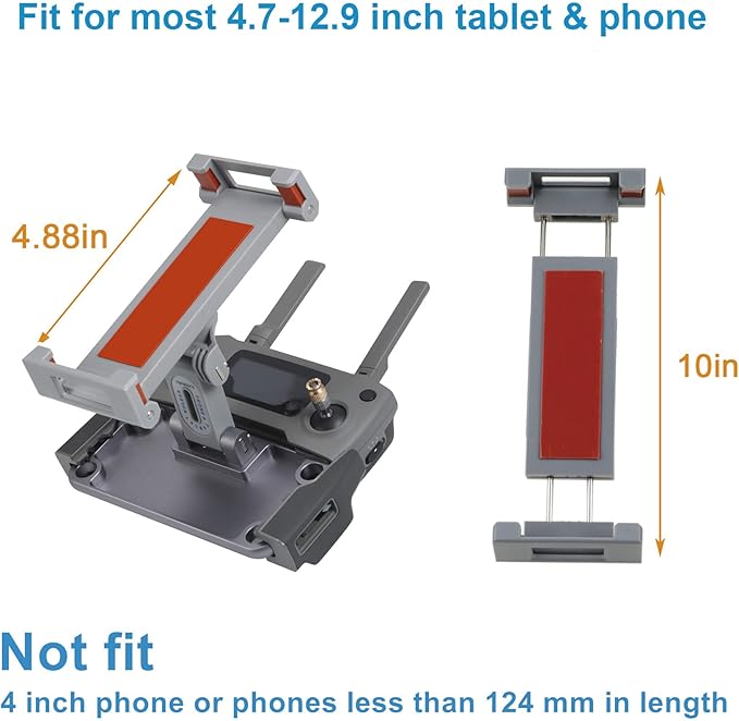 Hanatora 4.7-12.9 Inch Tablet Holder Mount for DJI Mavic Mini,Mini SE,Mavic 2 Pro/Zoom,Spark,Mavic Air/Pro Platinum Remote Controller, Aluminum Phone Accessories