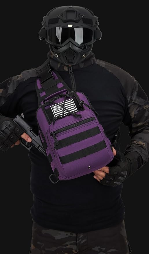 Small Tactical Sling Bag for Men with Holster Military EDC Shoulder Bag CCW Crossbody Bag 7 Liters