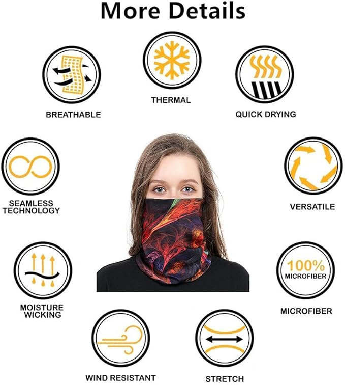 VANCROWN Headband Neck Gaiter Head Wrap Headwear Face Mask Magic Scarf Bandana for Men and Women