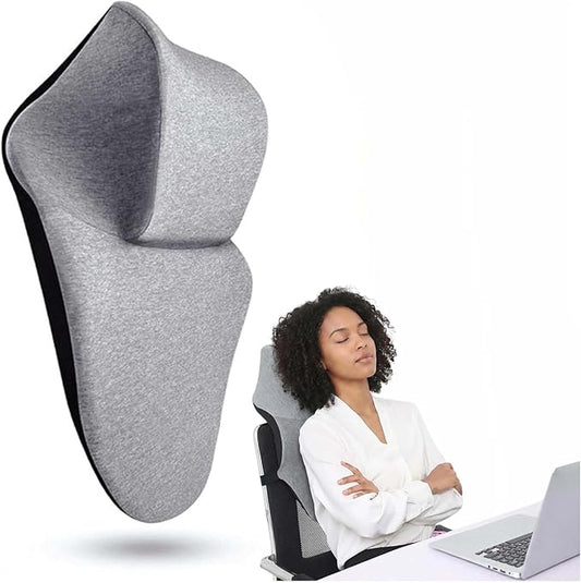 Neck Support for Office Chair，Memory Foam Neck Support Enlarge Head Rest for Office Chair，Washable Cover with Fixed Strap Suitable for Most Office Chairs Without Headrests