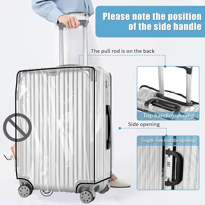 Yotako Clear PVC Suitcase Cover Protectors 28 Inch Travel Luggage Cover for Wheeled Suitcase 28''